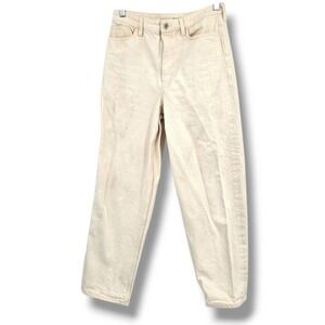 COS Tapered Ankle Jeans‎ High Rise Mom Ridge Modern Beige Denim Pants Size 27